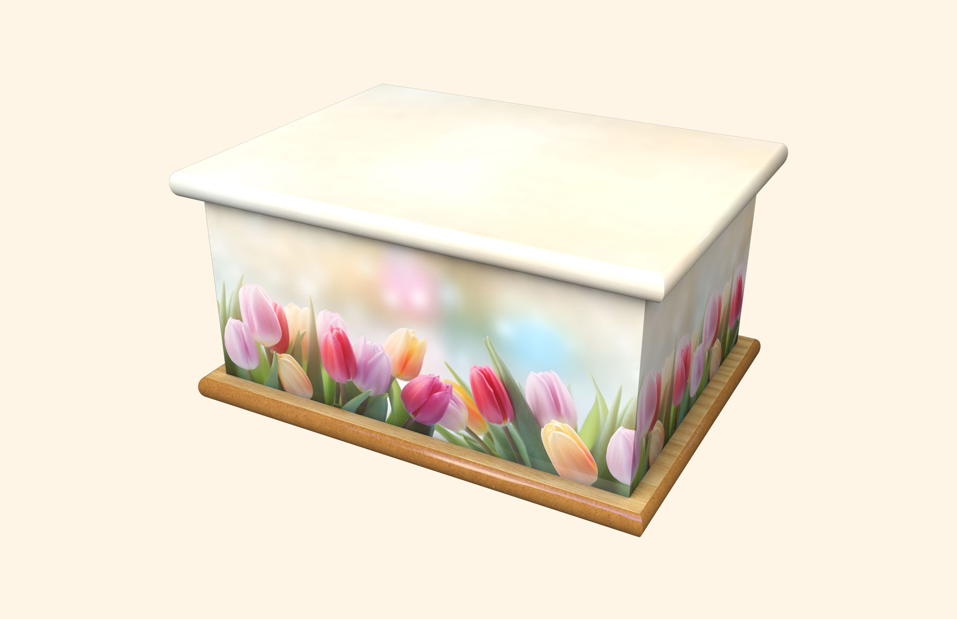 Delicate Pastels adult ashes casket
